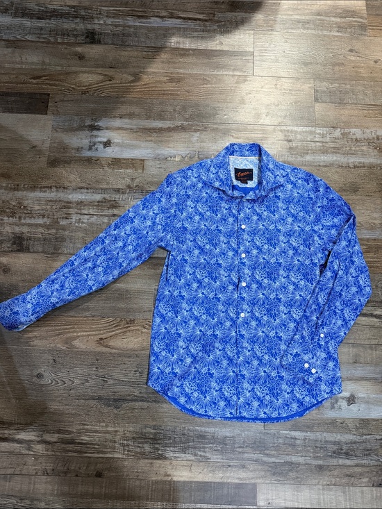 Egara Other - Egara Men’s Blue Floral Long-Sleeve Men’s Shirt